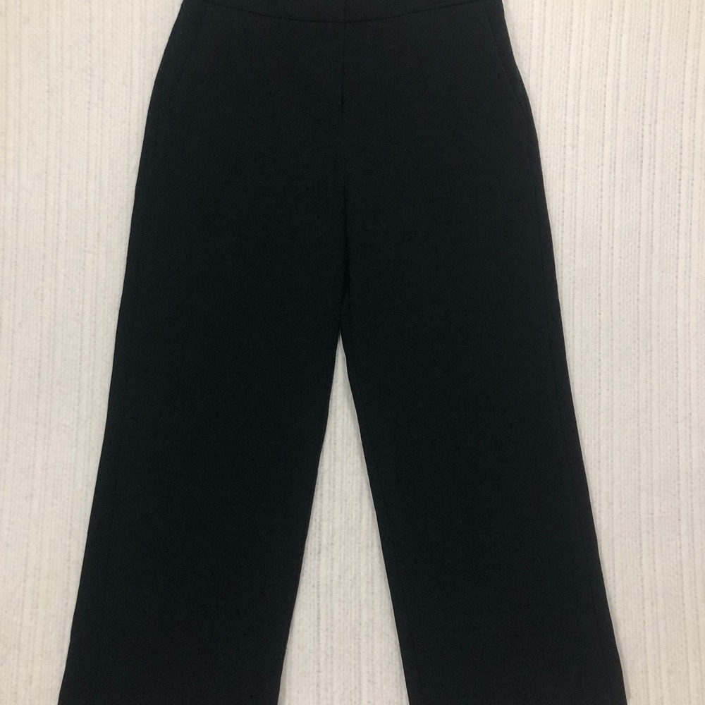 Ann Taylor Factory Black Wide Leg Cropped Pants Size 4 Professional‎ Workwear